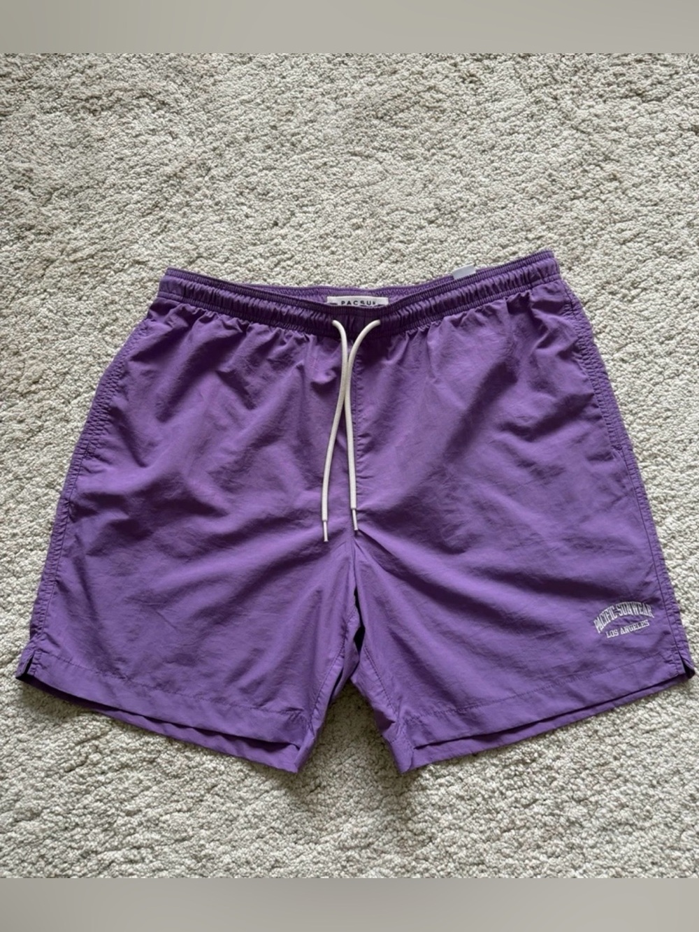 PacSun Violet Swim Trunks with White Drawstring